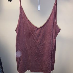 Burgundy Flowy Tank Top